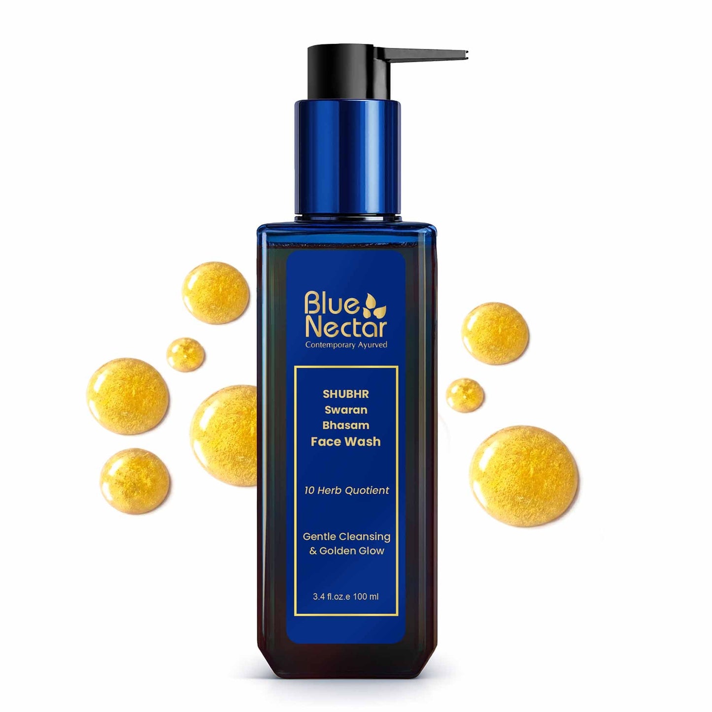 Gold Swaran Bhasam Face Wash for Glowing Skin | Face Wash for Women & Men (10 Herbs) 200ml