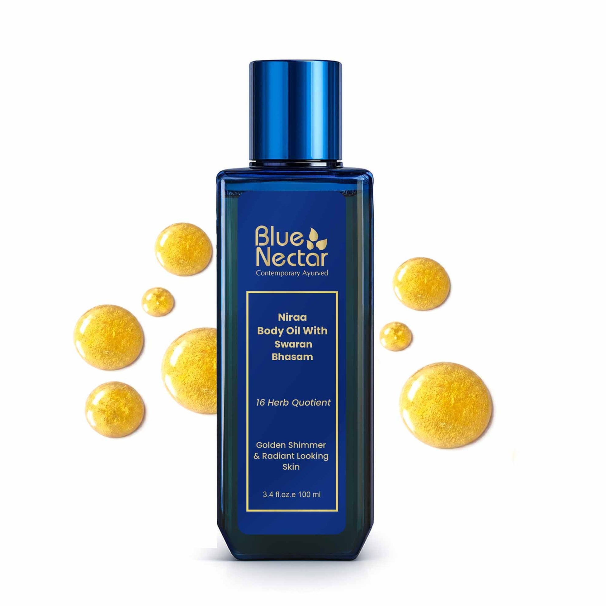 Gold Shimmer Body Oil with Swarna Bhasma for Glowing Skin (16 herbs) 100ml