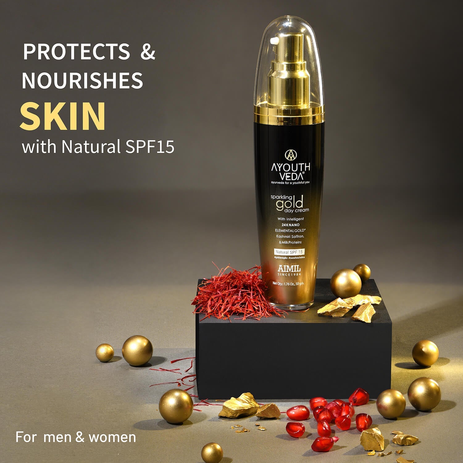 Sparkling Gold Day Cream With 24k Gold & Saffron - 50g 50g