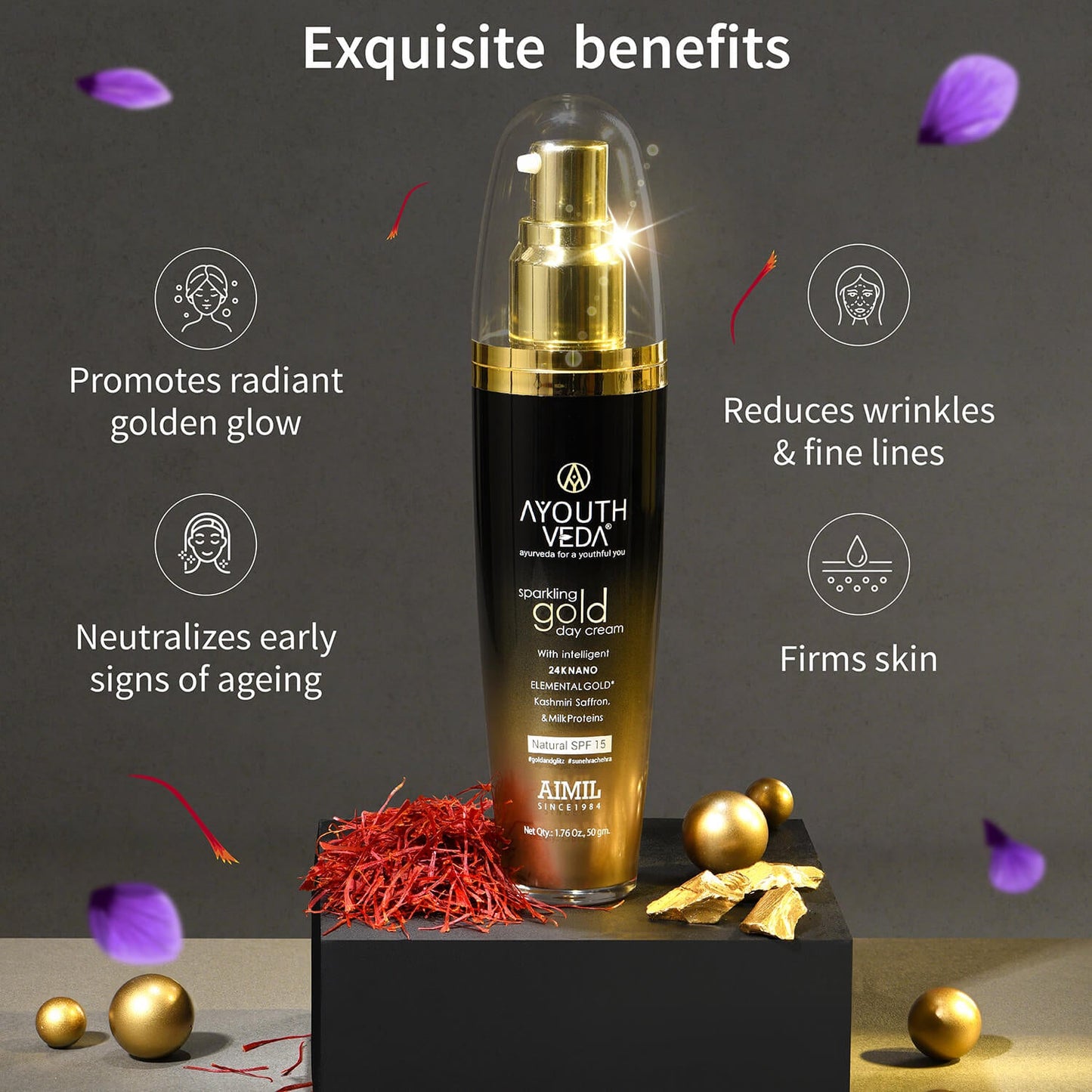 Sparkling Gold Day Cream With 24k Gold & Saffron - 30g 30g