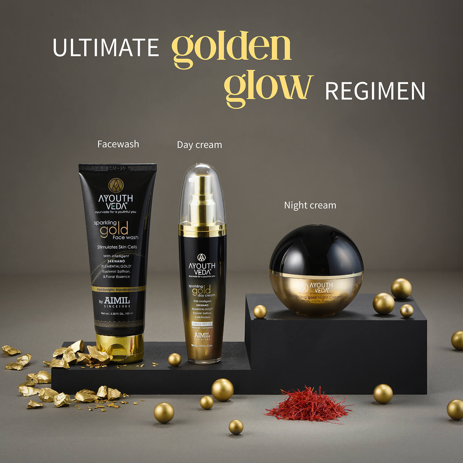 Sparkling Gold Day Cream With 24k Gold & Saffron - 50g 50g