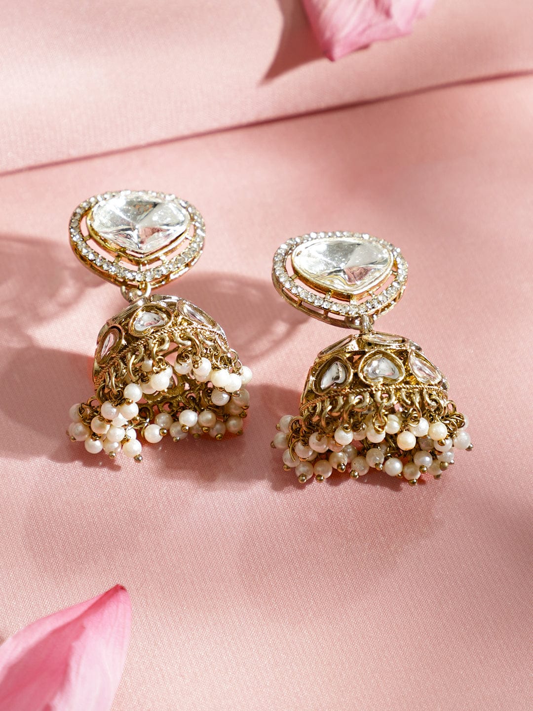 Golden Blush Kundan Necklace Set フリーサイズ