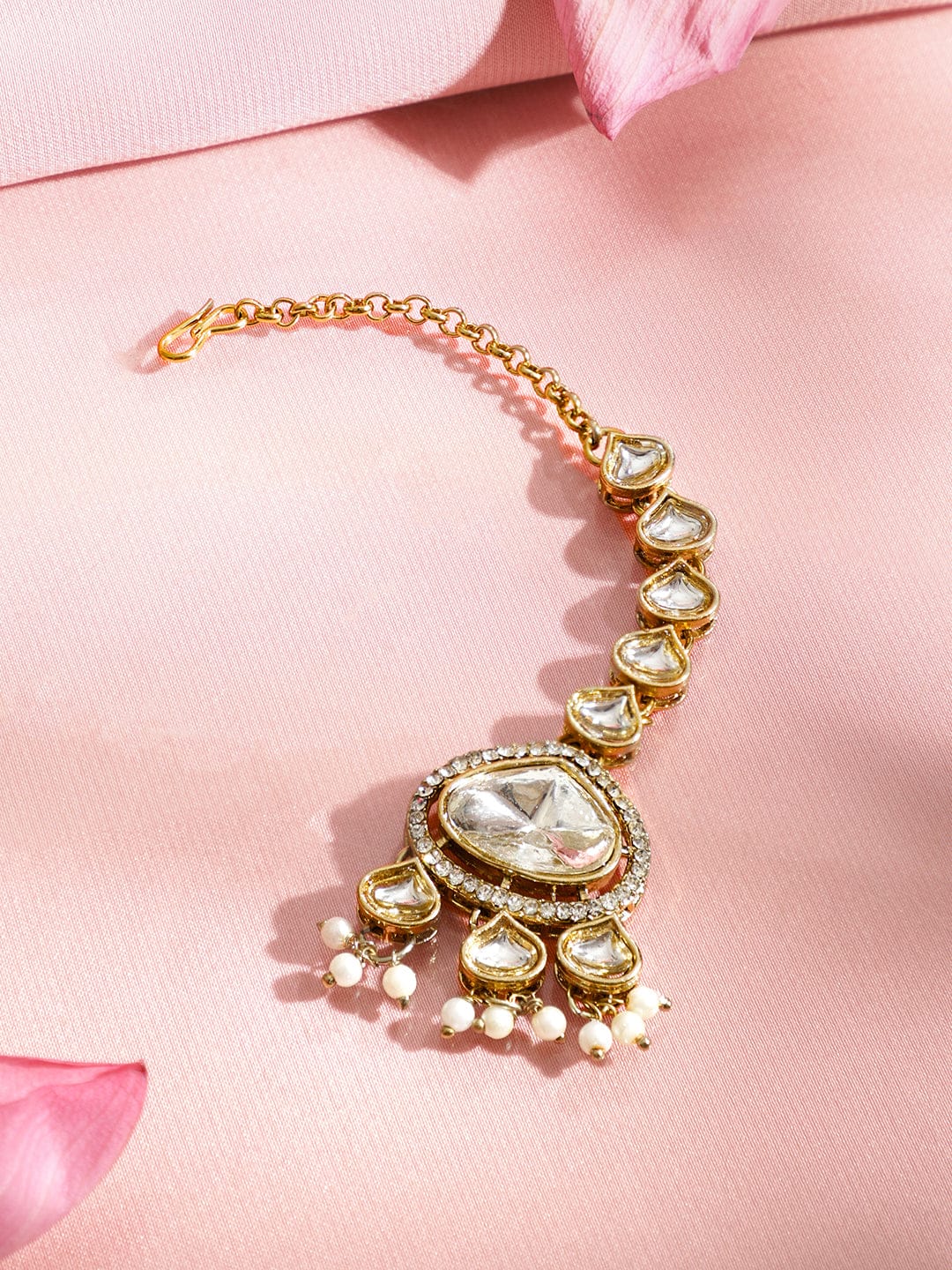 Golden Blush Kundan Necklace Set フリーサイズ