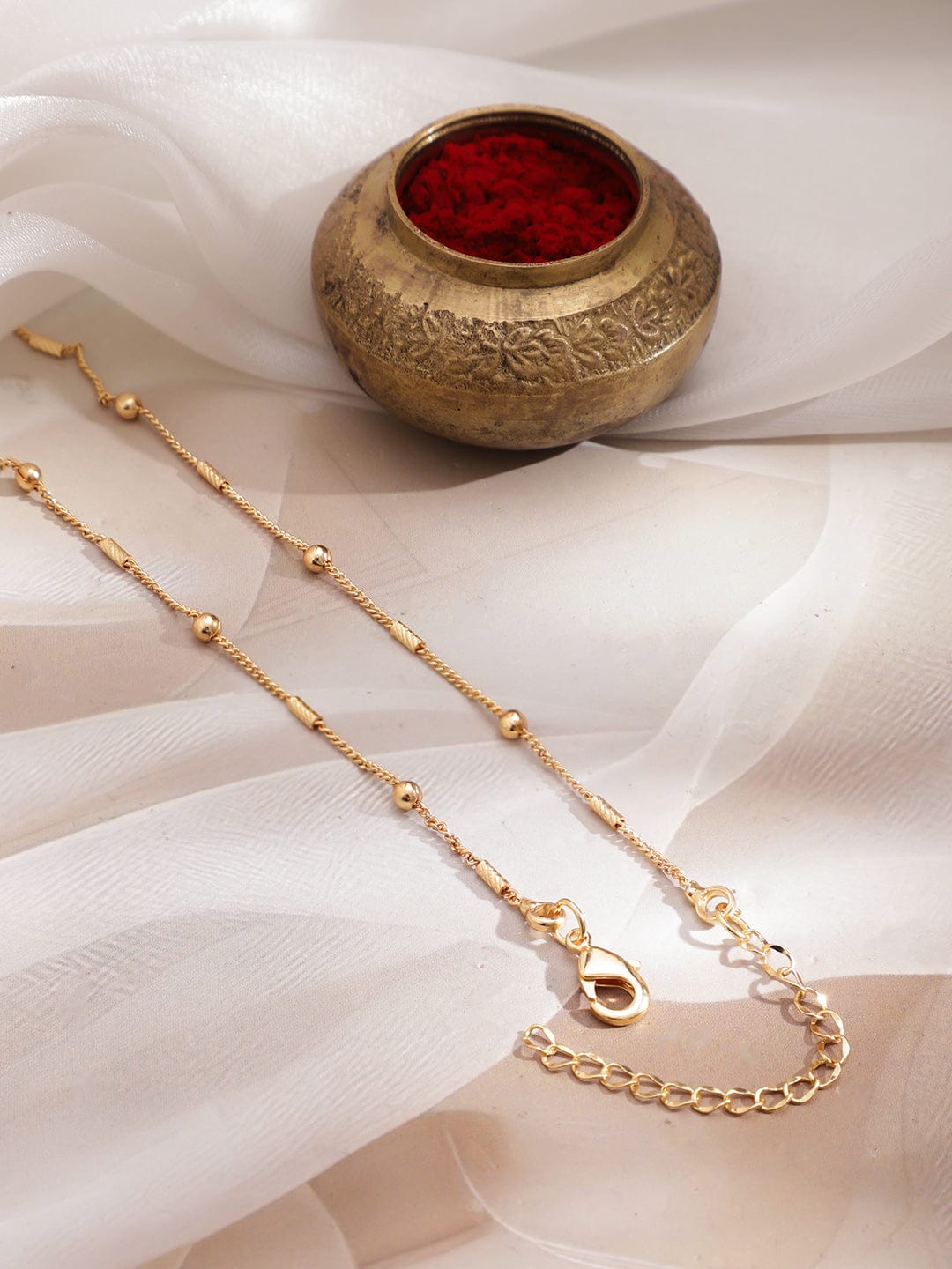 Graceful Kundan Studded Pendant Chain フリーサイズ