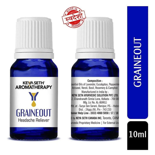 Graine Out-Migraine, Headache, Sinus, Relief Natural Therapeutic Essential Oil Blend of Aniseed & Neroli 10ml 10ml
