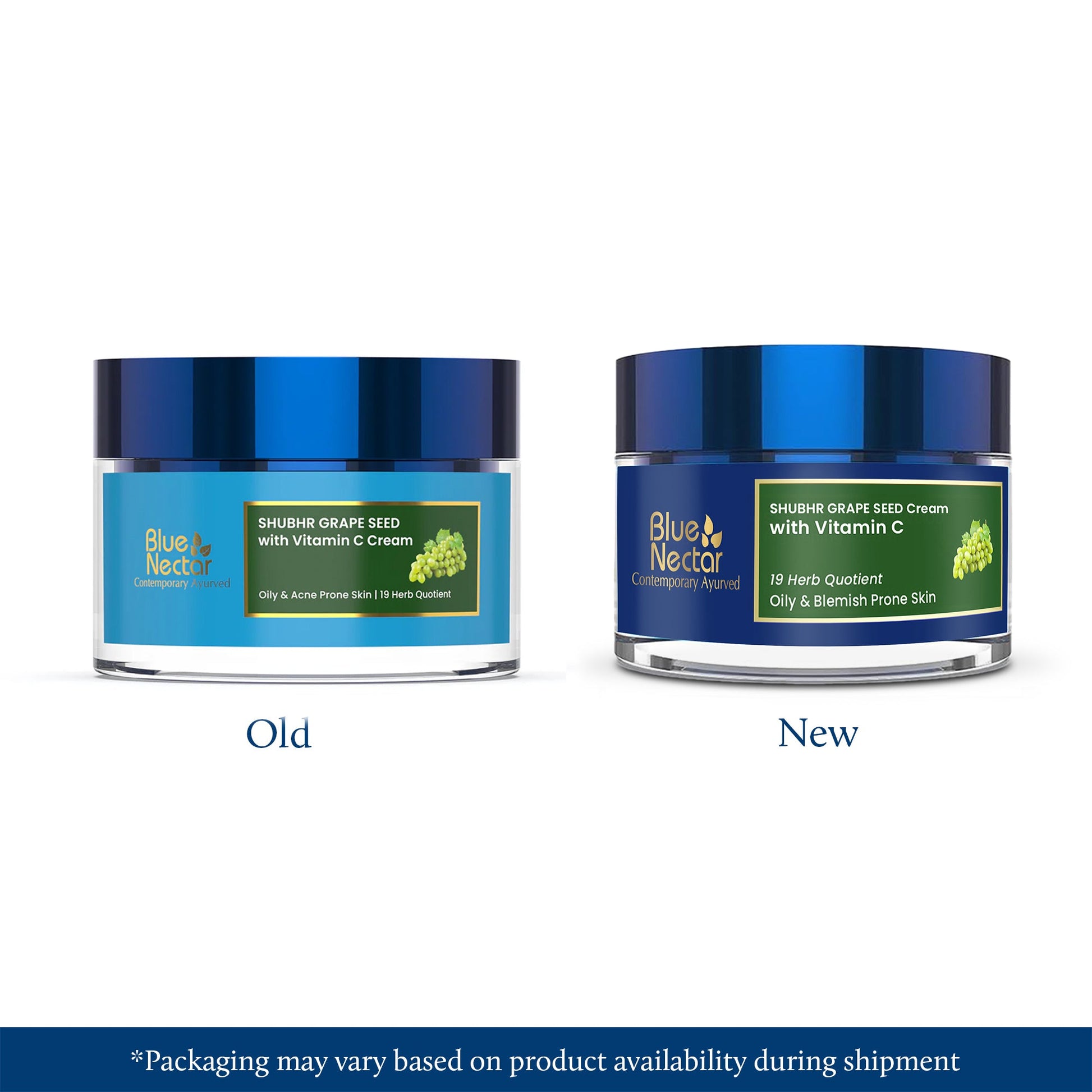 Women's Grape Seed Oil Free Moisturizer and Cream with Plant Based Vitamin C for Acne Prone Skin (19 herbs, 50g) 50g