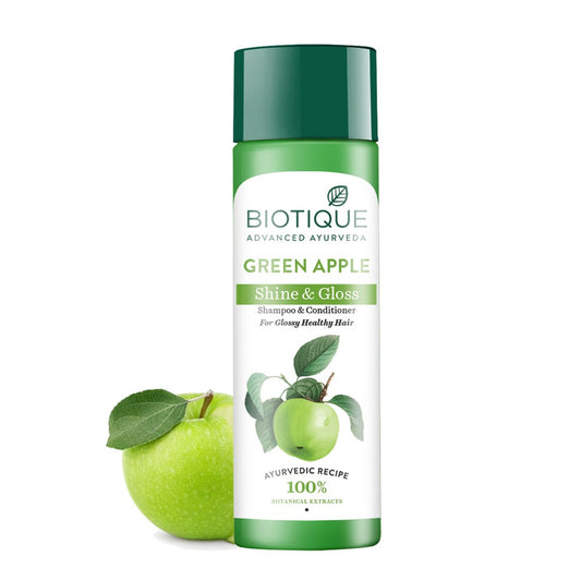 【Biotique】 Green Apple Shine & Gloss Shampoo & Conditioner｜グリーンアップル Shine Gloss シャンプー コンディショナー｜190ML