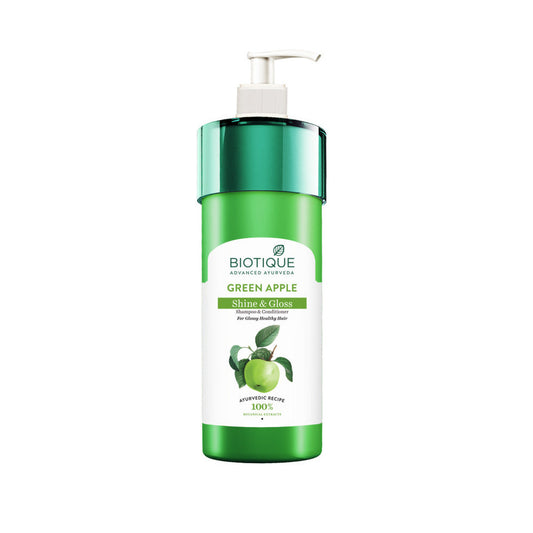 【Biotique】 Green Apple Shine & Gloss Shampoo & Conditioner｜グリーンアップル Shine Gloss シャンプー コンディショナー｜800ML