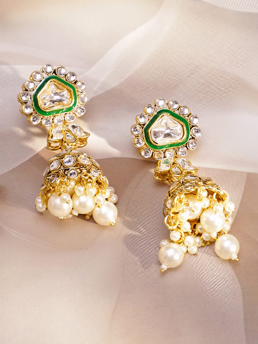 Green Symphony Kundan Necklace Set フリーサイズ