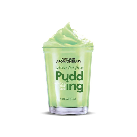 Green Tea Face Pudding Brightening Sleeping Mask for Soft Smooth Glowing & Healthy Skin Enriched with Hyaluronic Acid, Rosemary, & Chamomile Extract 100g