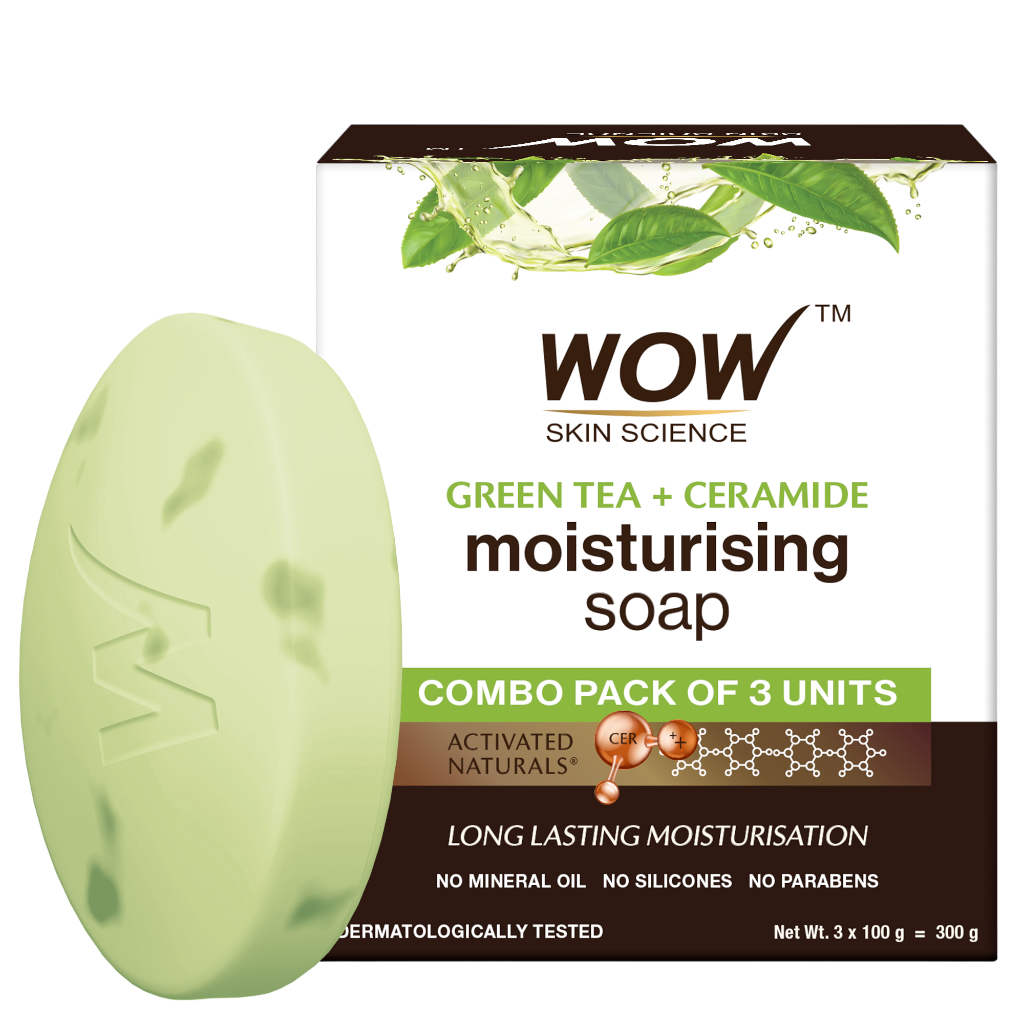 【WOW Skin Science】 Green Tea Soap Pack of 3 (3 x 100g)