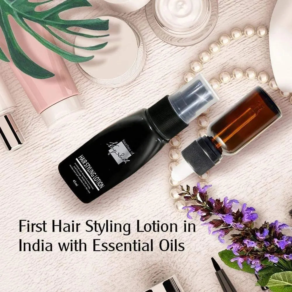 Hair Styling Lotion for Studio Styling Shaping Strong Hold & Nourishment with Frankincense & Clary Sage 45ml
