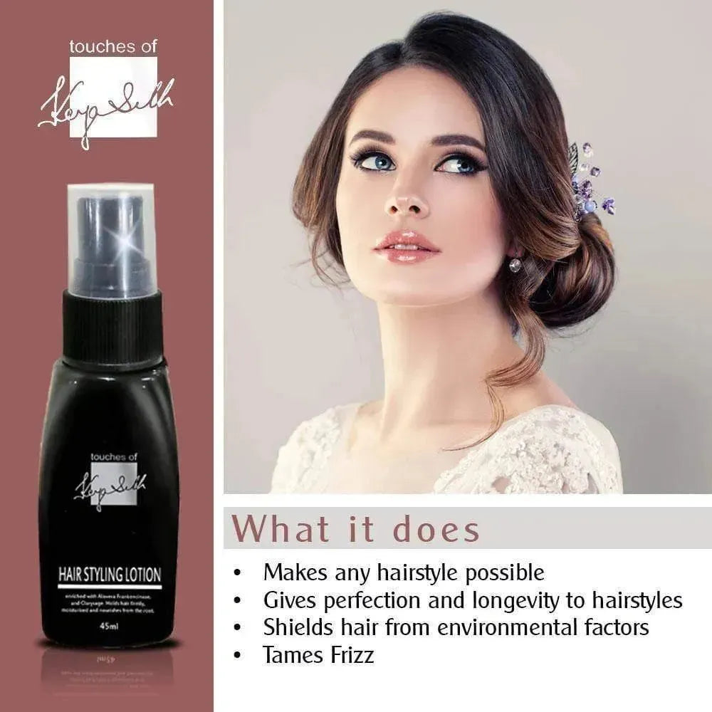 Hair Styling Lotion for Studio Styling Shaping Strong Hold & Nourishment with Frankincense & Clary Sage 45ml