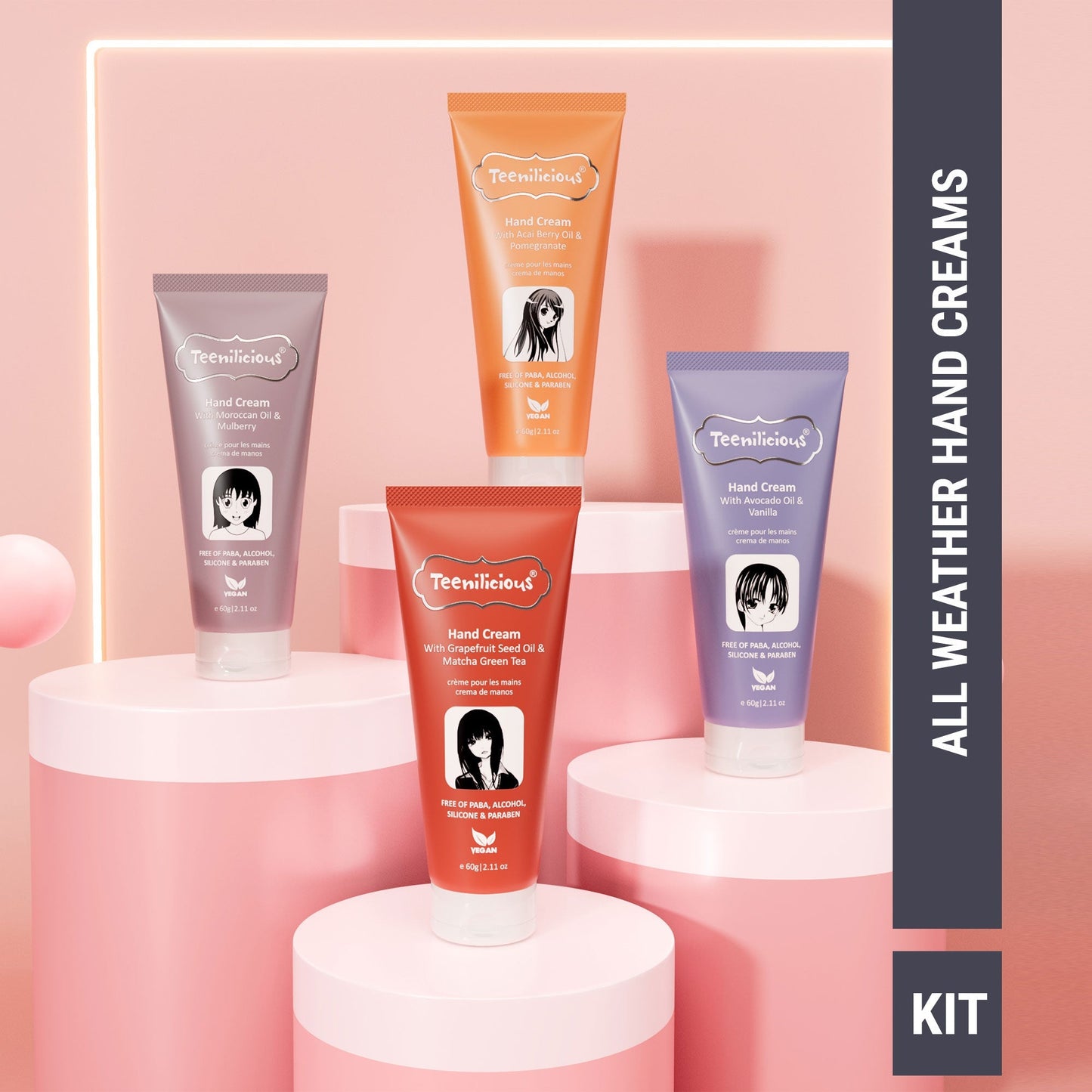 Teenilicious Hand Care Kit 240g - Hand Care Creams For Dry Hands, Hand & Cuticles Care 240g