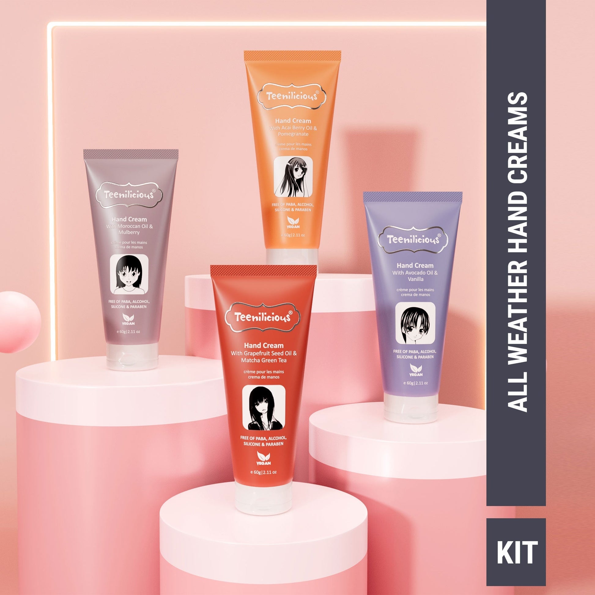 Teenilicious Hand Care Kit 240g - Hand Care Creams For Dry Hands, Hand & Cuticles Care 240g