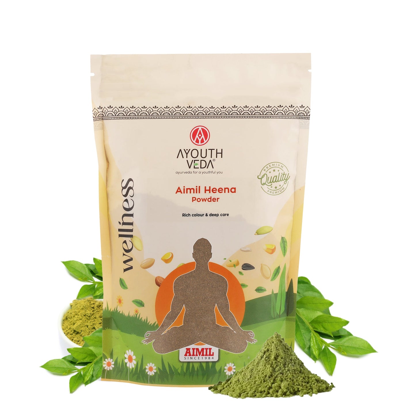 Heena Powder with  Bhringraj, Amla, Brahmi, and Shikakai for Natural Colour & Deep Nourishment – Net Qty: 200g 200g