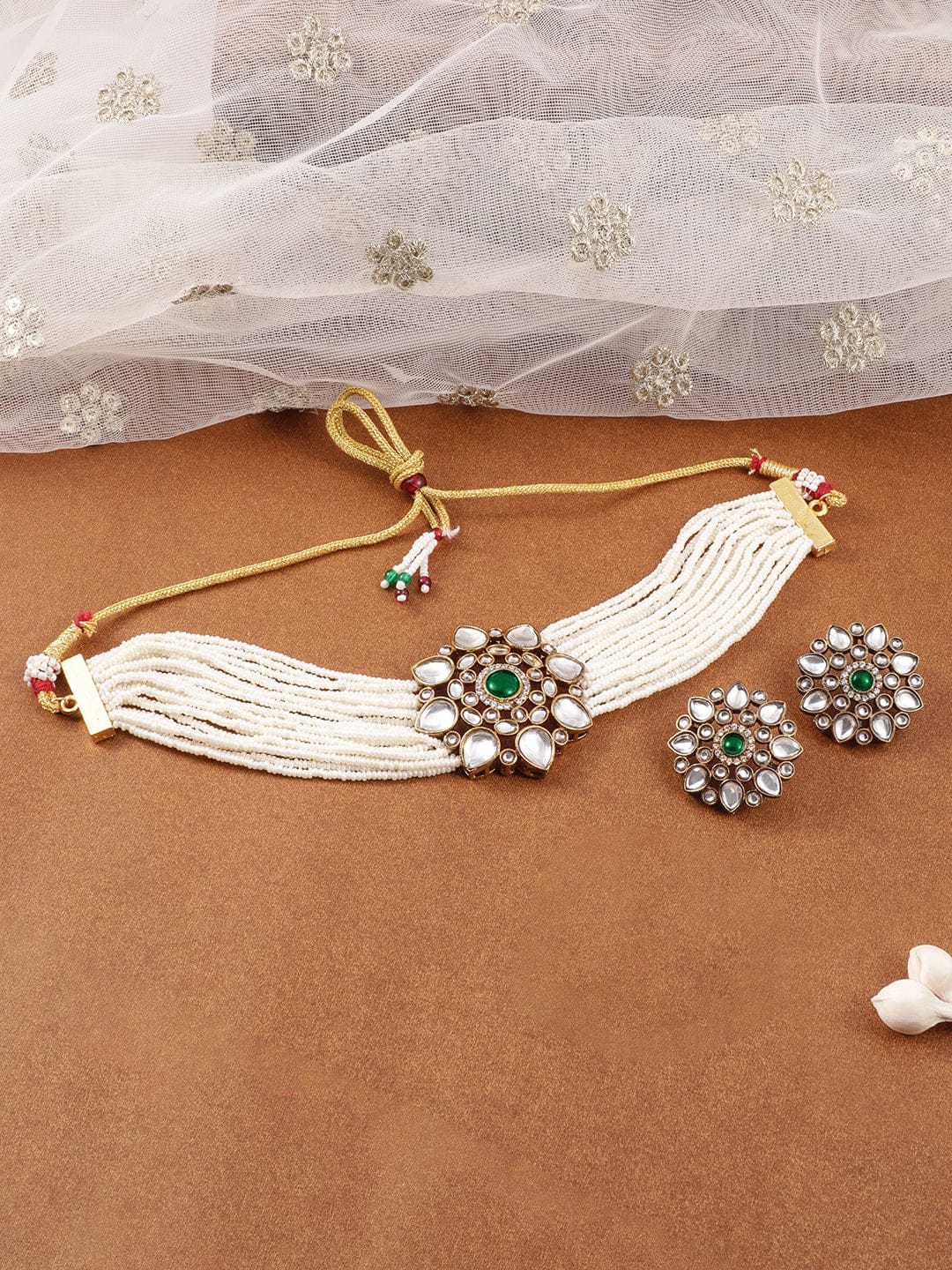 Heirloom Glow Green Choker Set Emerald Green