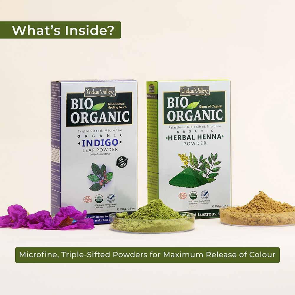 Amla Powder, Herbal Henna and Indigo Powder Combo