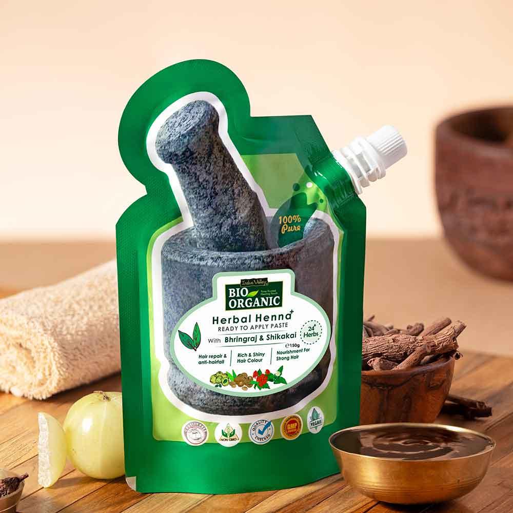 Ready-to-Apply Herbal Henna+ Paste With Shikakai & Bhringraj - 150gm 100g