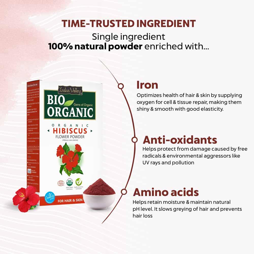 Bio Organic Hibiscus Flower Powder - 100gm 100g