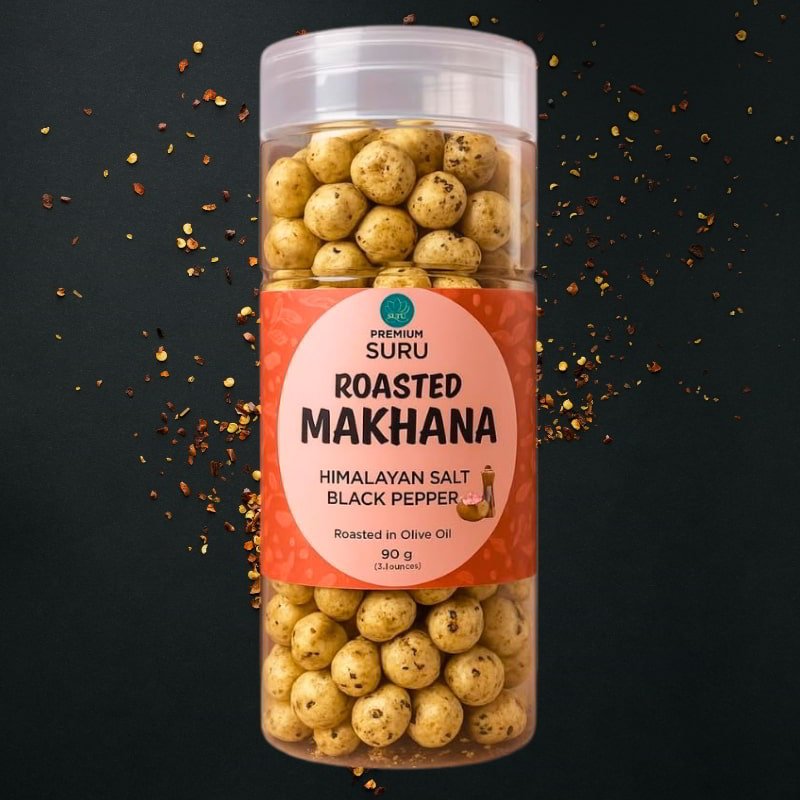 【SURU】 Himalayan Salt & Black Pepper Roasted Makhana｜ヒマラヤソルト＆ブラックペッパー ローストマカナ（ハスの実）｜90g