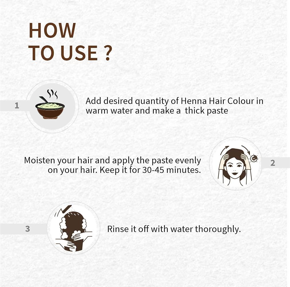 Bio Organic Medium Brown Henna Hair Colour For Early Grey Hair Coverage - 100gm 100g