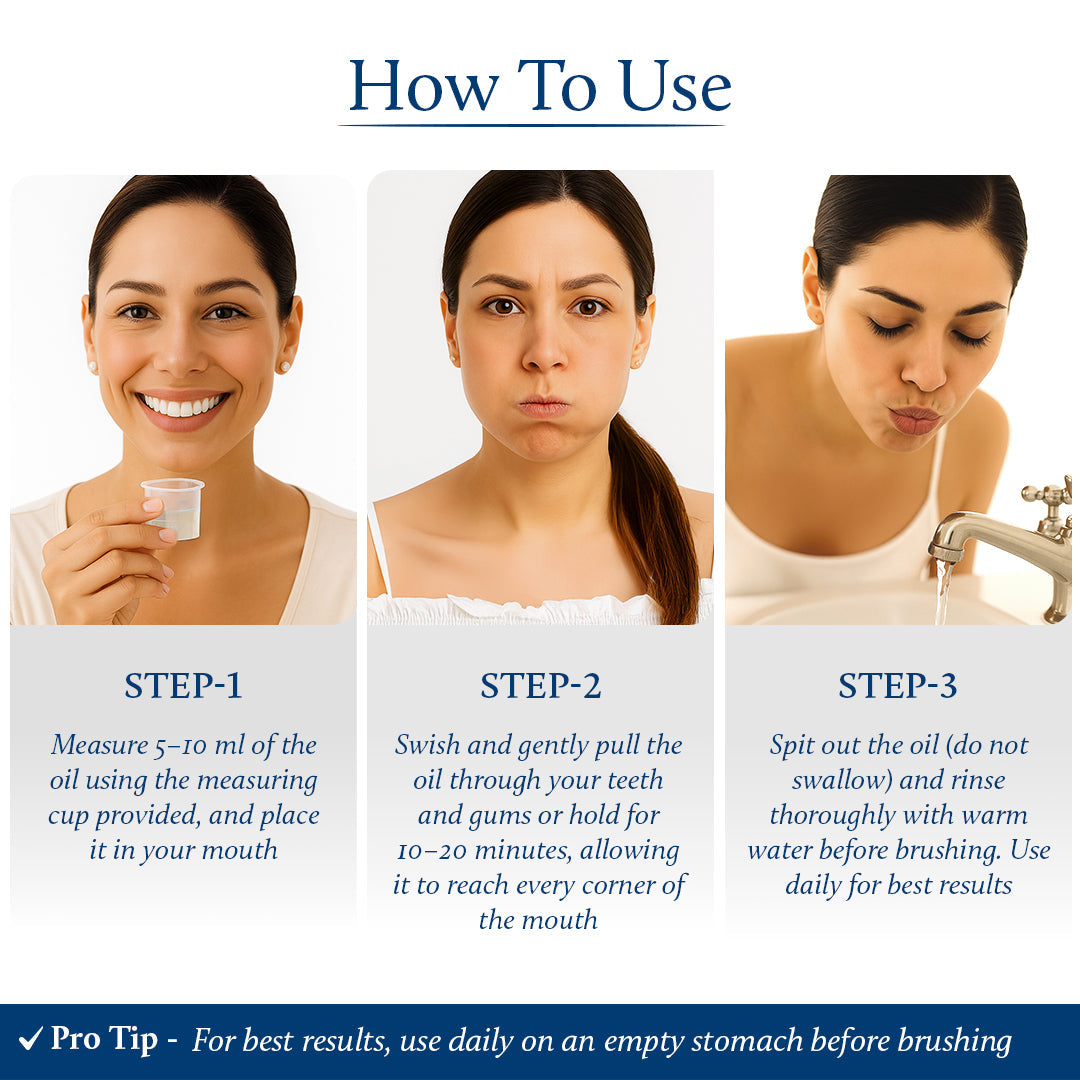 Mouth Oil for Oil Pulling with Coconut & Mint for Oral care and Bad Breath (9 herbs) (Clove) 200ml