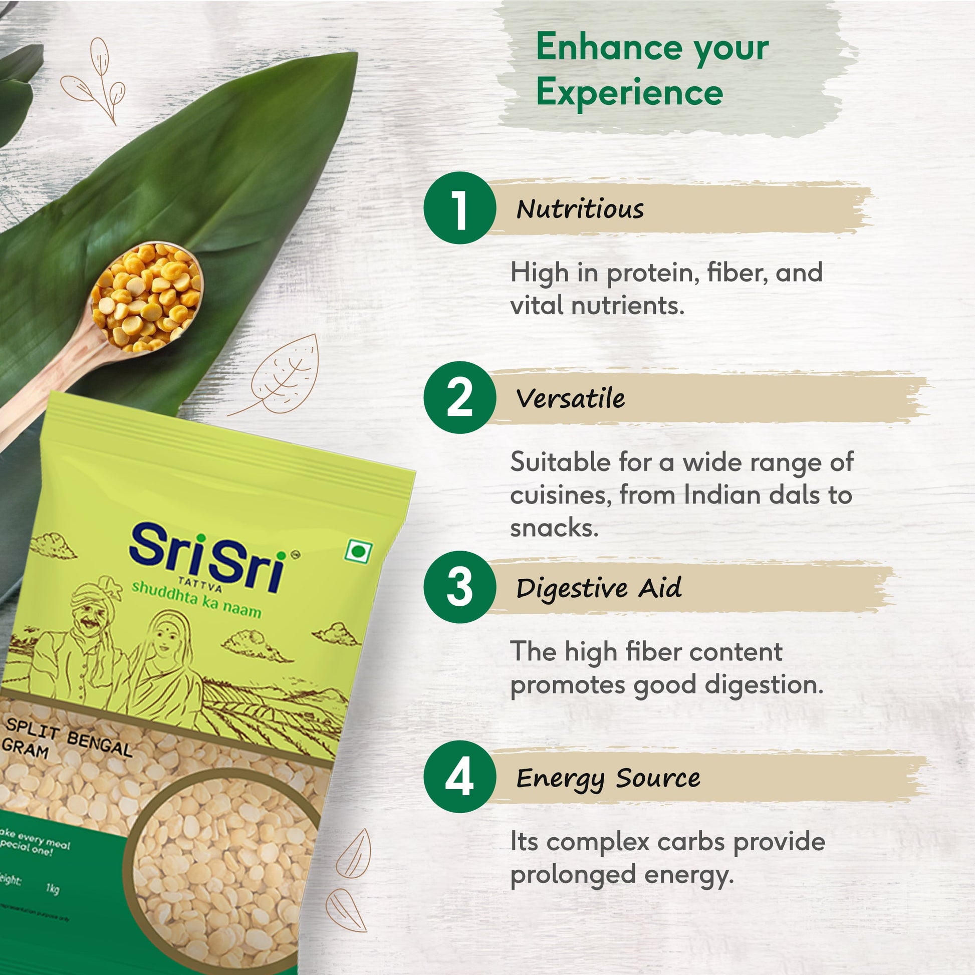 Chana Dal - Split Bengal Gram, 1 kg 1kg