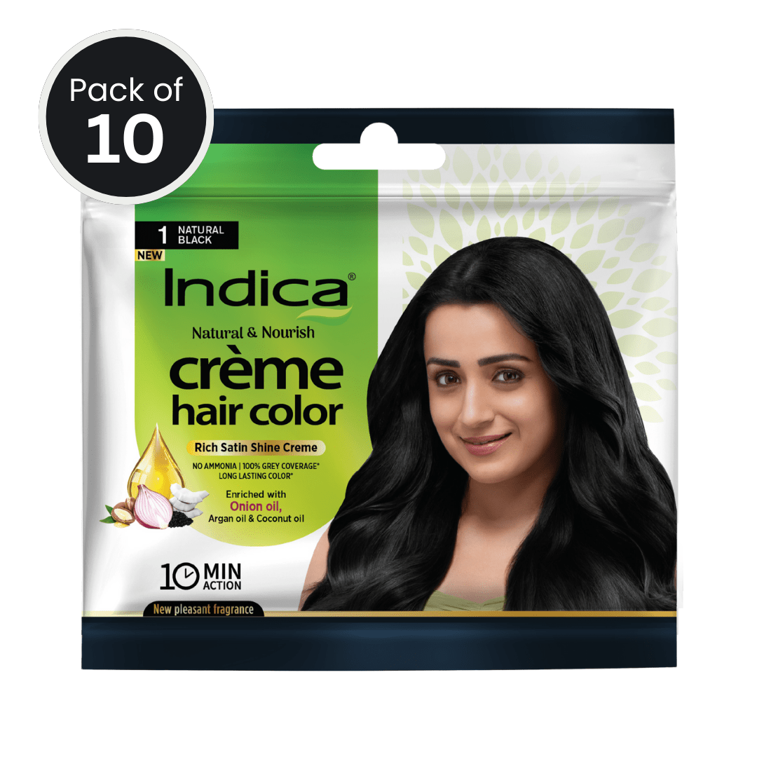 Indica Crème 10 Minutes Hair Color Natural Black 40g×10個入