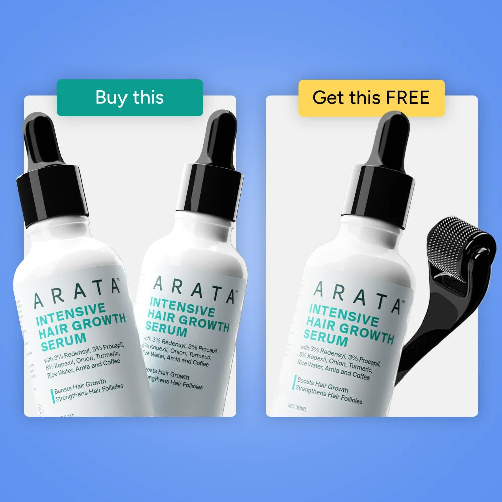 【Arata】 Intensive Hair Growth Serum: Buy 2, Get 1 Free + Free Derma Roller｜インテンシブ ヘアグロースセラム 2本購入で1本+ダーマローラー無料