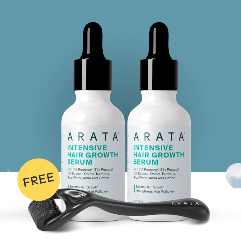 【Arata】 60-Day Value Pack for Fuller, Denser, Thicker Hair Regrowth｜インテンシブ ヘアグロースセラム 2本パック ダーマローラー付き 60日バリューパック｜60g