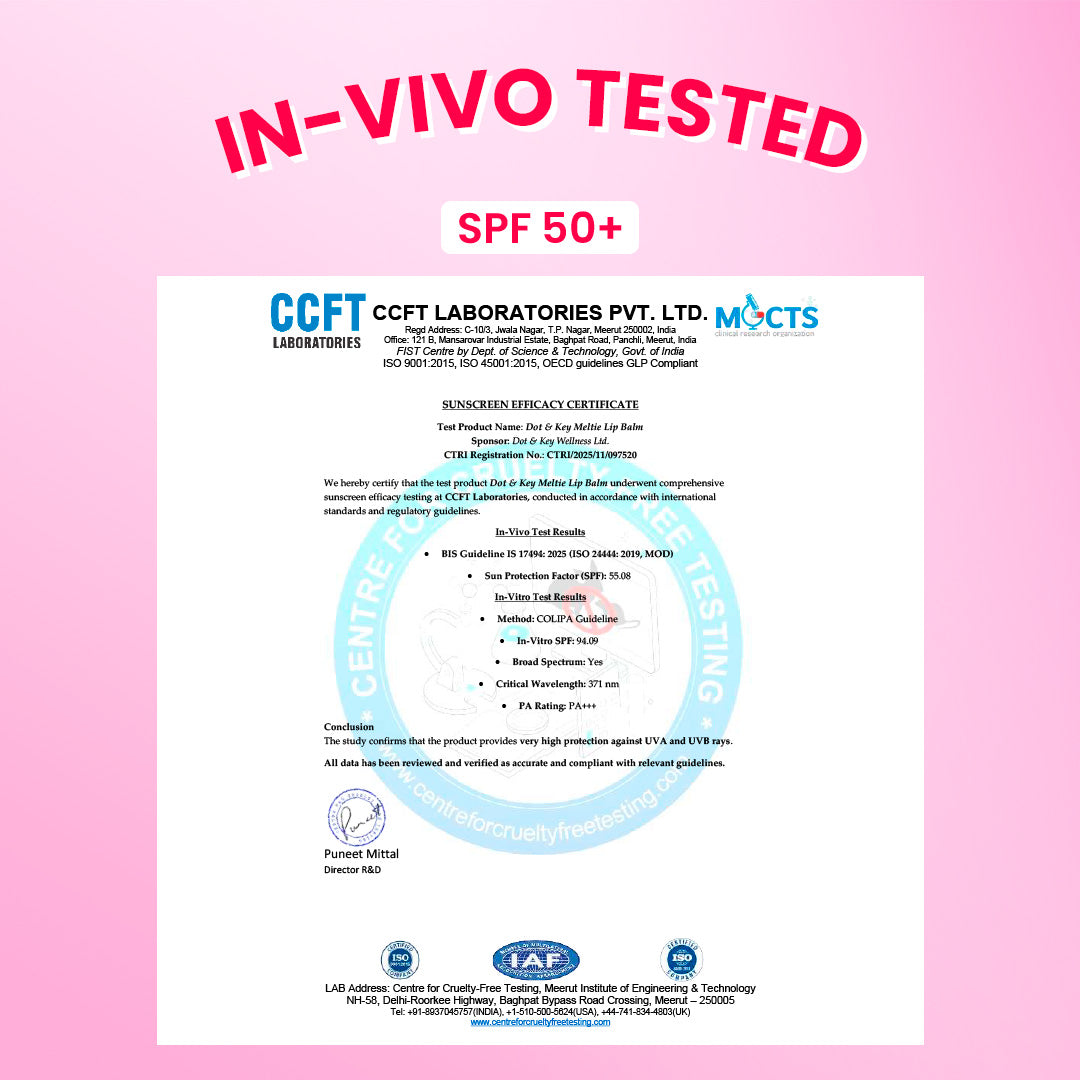 Meltie Lip Balm In-Vivo Tested SPF 50+ PA+++ 