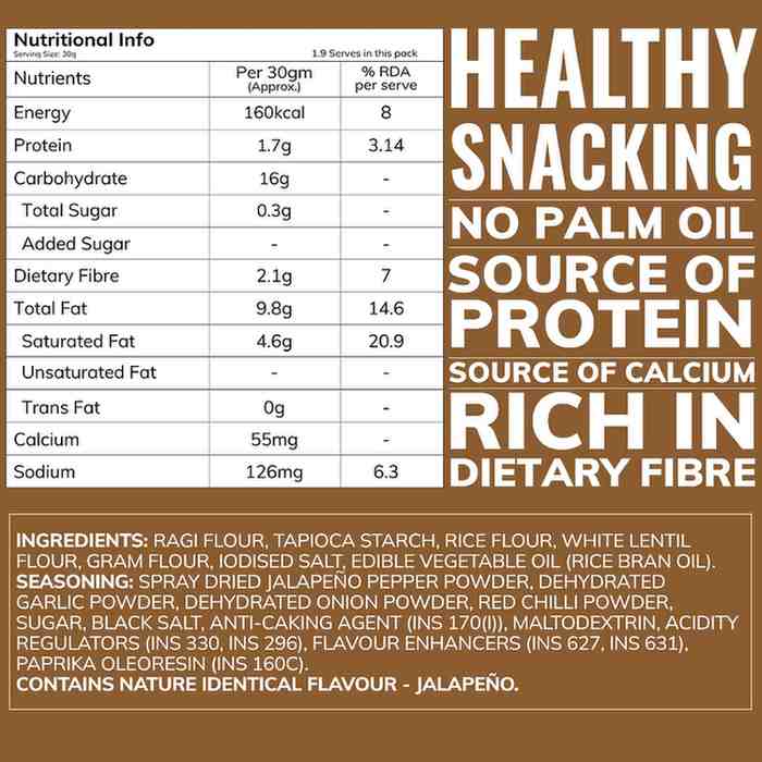 Jalapeno Ragi Chips 170g