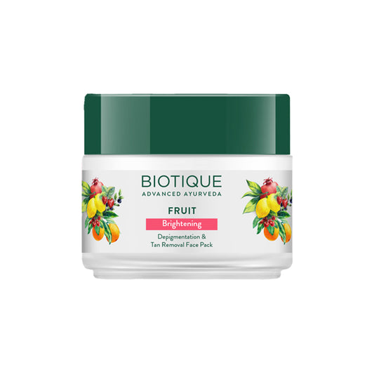 【Biotique】 FRUIT Brightening Depigmentation & Tan Removal Face Pack 100g Jar