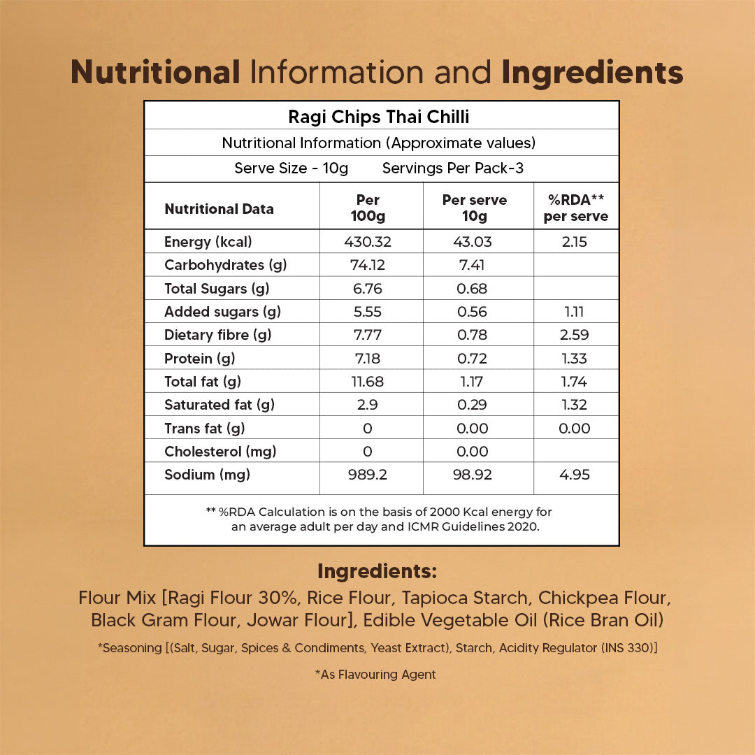 Ragi Chips Thai Chilli Tadka 55g