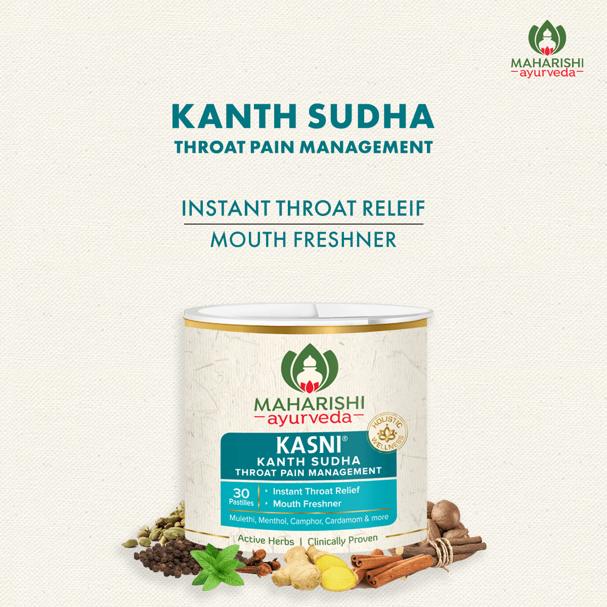 Kasni Kanth Sudha - (30 pastilles Bottle)