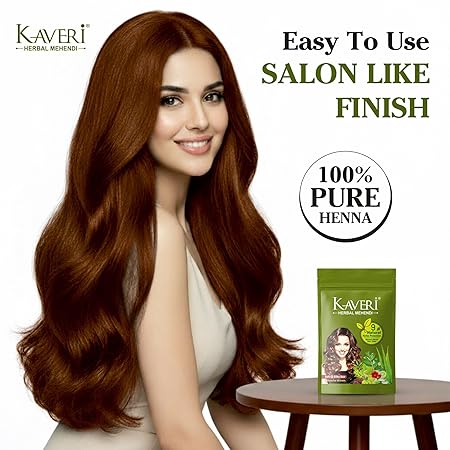 Kaveri Herbal Henna Natural Brown – 9 Herbs Henna Powder For Hair Pack of 20, 10g
