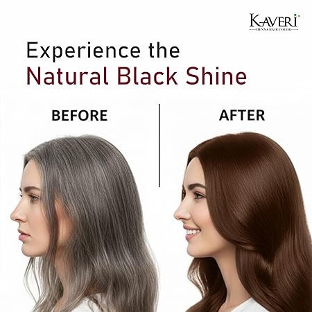Kaveri Henna-Based Hair Color Natural Brown for Men & Women – 15g Pack of 30