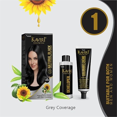 Kaveri Creme Hair Color – Organic Hair Colour With Grey Coverage – Pack Of 3 Pack of 3 Dark Brown