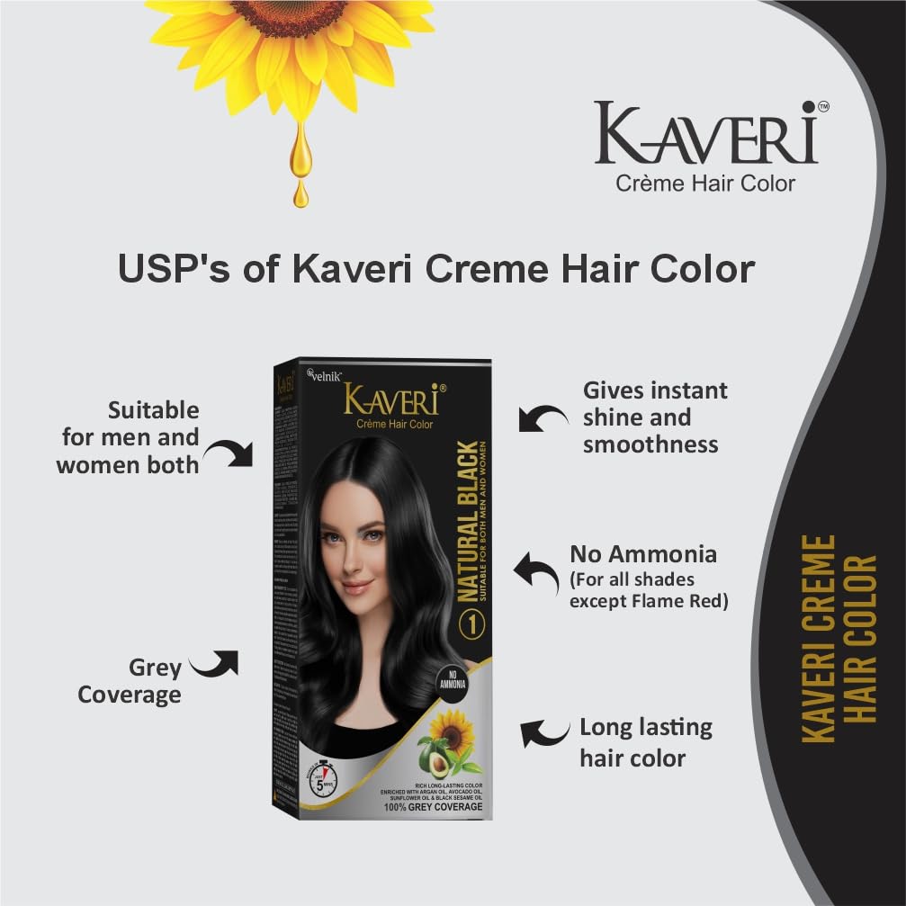 Kaveri Creme Hair Color – Organic Hair Colour With Grey Coverage – Pack Of 3 Pack of 4 Burgundy