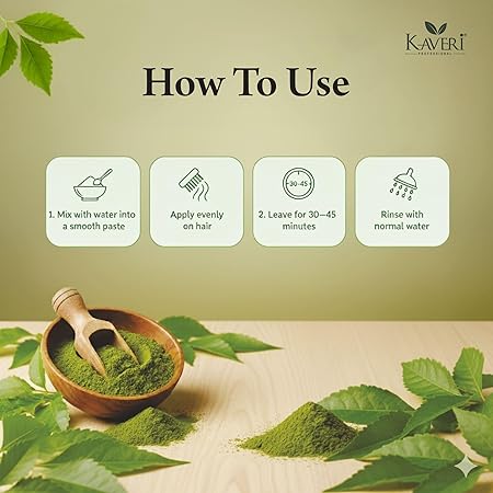 Kaveri Professional Herbi Natural – Natural Black Henna Hair Color (1 Box – 6 Packs, 10gm each) 10gm x 6 packs
