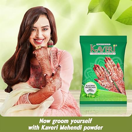 Kaveri Mehendi Powder 100% Natural Henna Powder for Hairs, Hands & Feets 250 gm