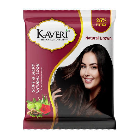 【Kaveri】 Kaveri Henna-Based Hair Color Natural Brown｜ヘナヘアカラー ナチュラルブラウン｜Pack of 10