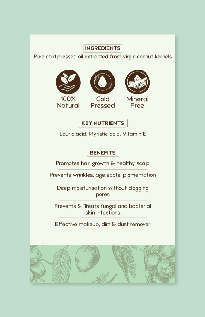 Pure Cold Pressed Virgin Coconut Oil 200ml