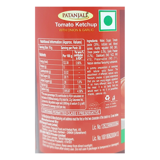 Patanjali Tomato Ketchup with Onion & Garlic (B) (500 g) 200g