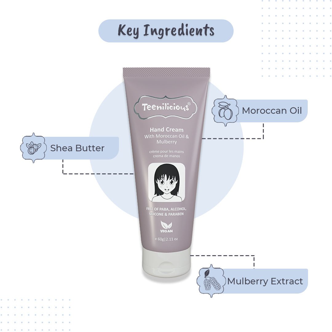 Teenilicious Hand Cream With Moroccan Oil & Mulberry - Hand Cream For Dry Hands