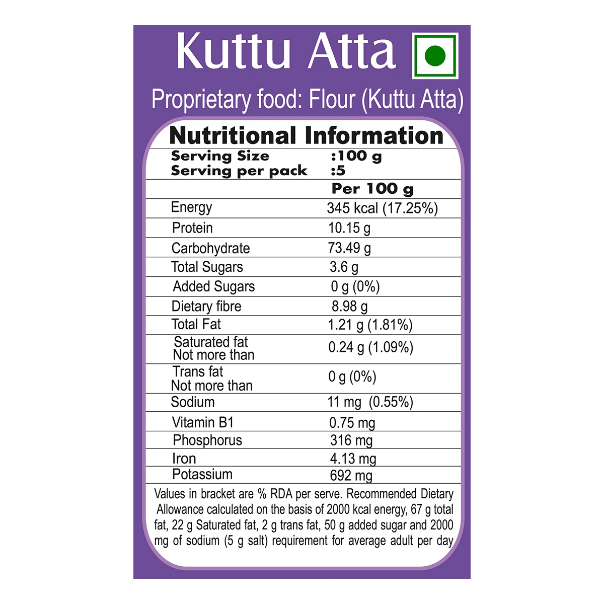 Patanjali Kuttu Atta (500 g)
