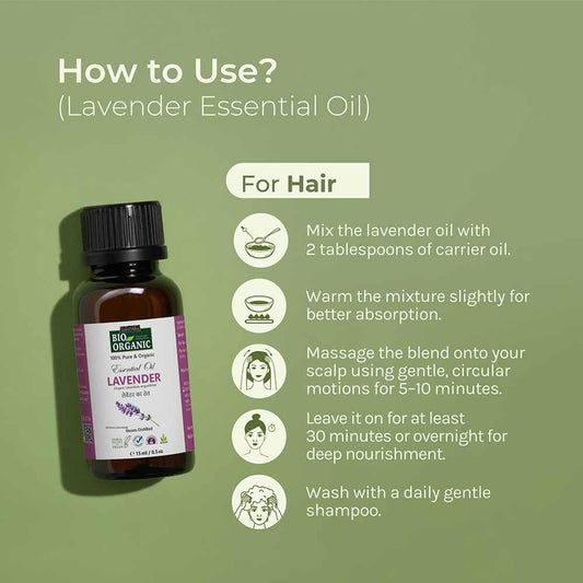 Pure & Organic Lavender Essential Oil - 15ml 15ml
