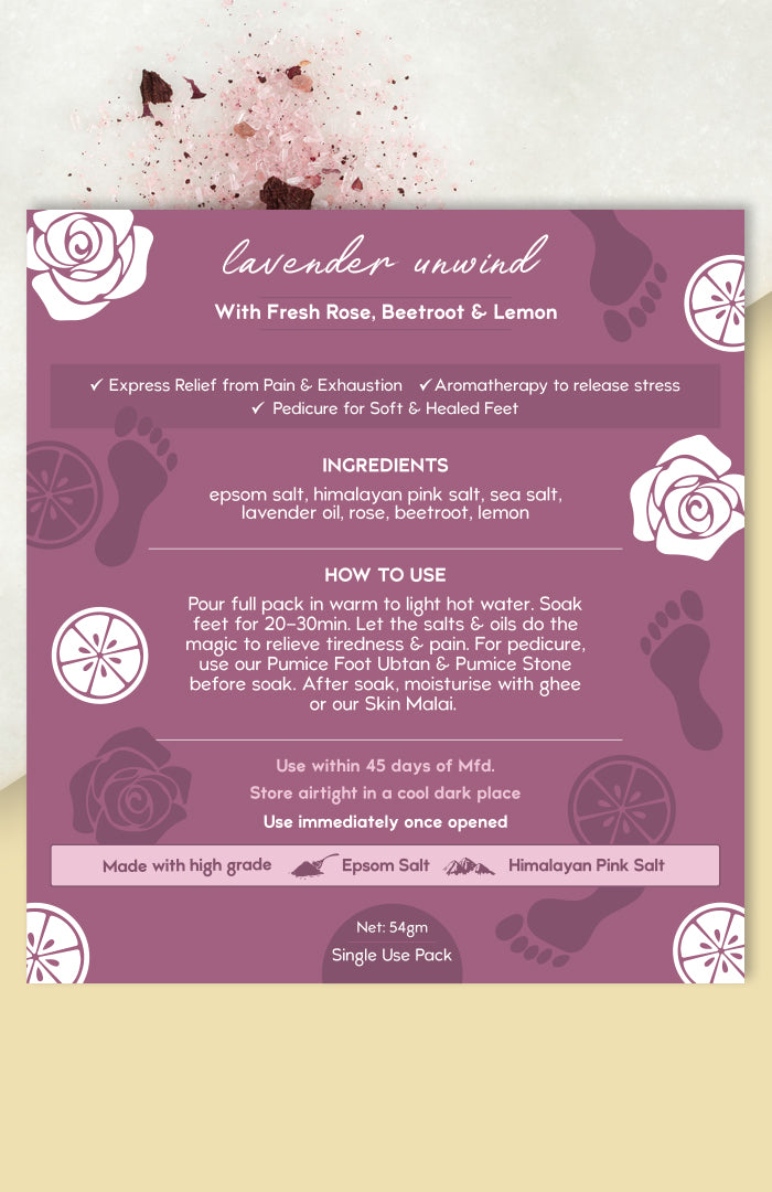 Lavender Unwind Foot Salt 54g-x2