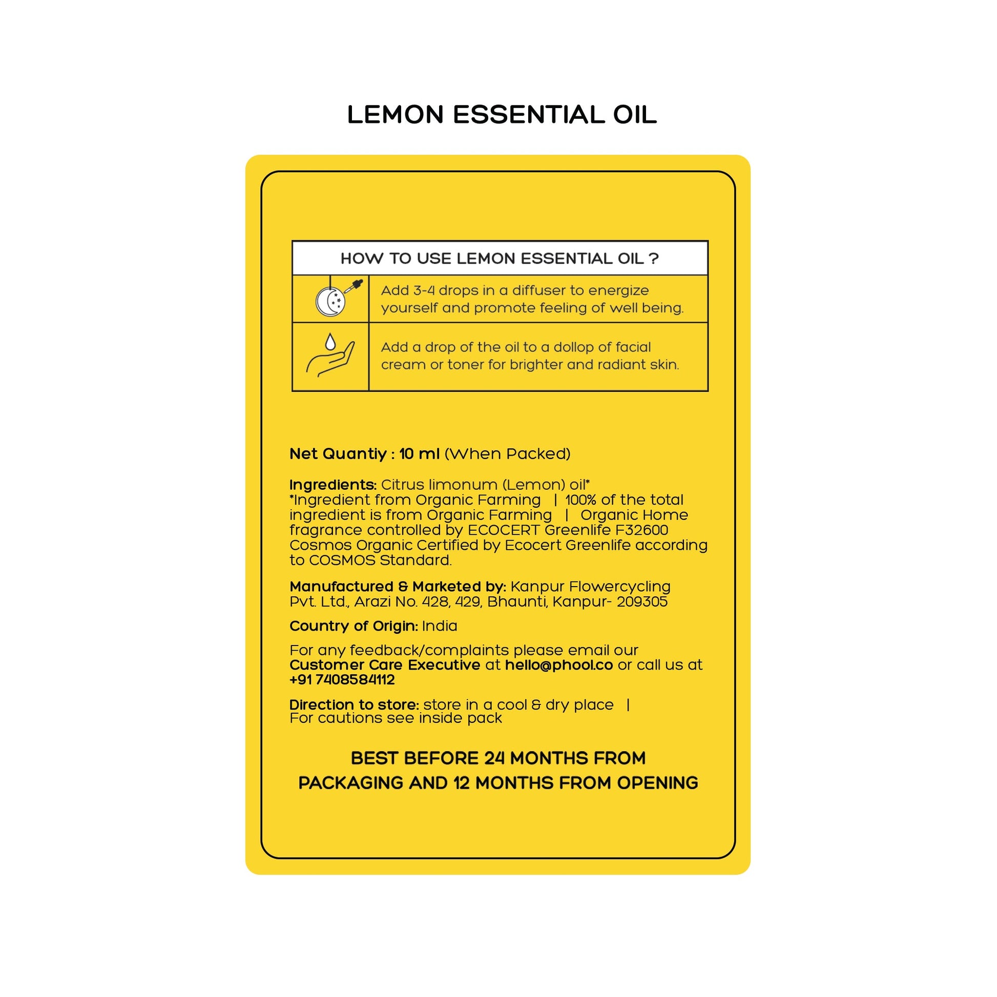 Lemon Essential Oil (10ml)